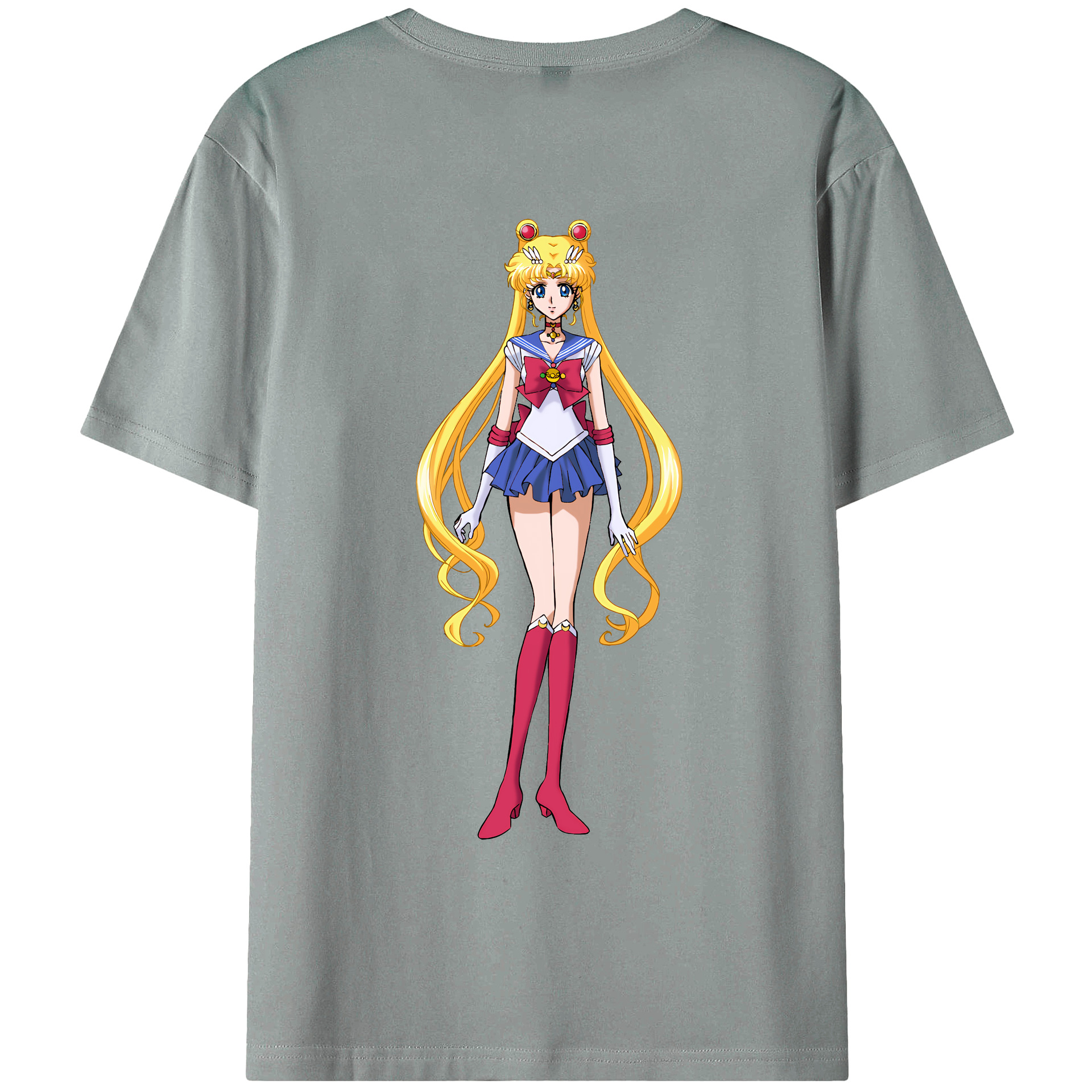 （画像用） 美少女戦士セーラームーン 月野 うさぎ つきの うさぎ Sailor Moon Tsukino Usagi 綿100％ メンズ半袖Tシャツ（バックプリント） 通気性